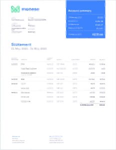 德国 Monese 银行对账单，Word 和 PDF 模板Germany Monese bank statement, Word and PDF template-帮司令