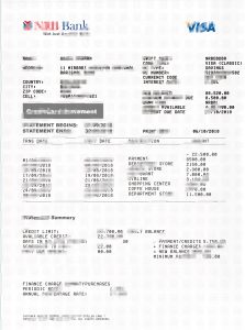 NRB 银行 Visa 卡对帐单模板NRB Bank Visa Card Statement Template-帮司令
