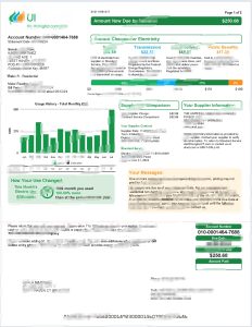 康涅狄格州联合照明公司水电费账单模板（2024 版）Connecticut The United Illuminating Company Utility Bill Template (version 2024)-帮司令