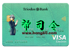 荷兰 Triodos 银行 Visa Electron 卡 PSD 模板Triodos Bank Visa Electron Card PSD Template-帮司令