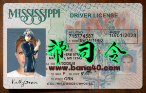 美国密西西比州Mississippi DL新版驾驶证/驾照高质量PSD模板/PS/PhotoshopMississippi DL new version of driver's license / license high quality PSD template / PS / Photoshop-帮司令