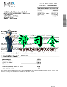 摩根大通旗下银行账单/KYC地址证明psd模板 V1JPMorgan Chase bank statement/KYC address proof psd template V1-帮司令