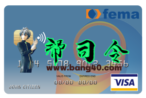 贝宁联邦紧急事务管理局 (Fema) 银行签证卡模板Benin Federal Emergency Management Agency (Fema) Bank Visa Card Template-帮司令