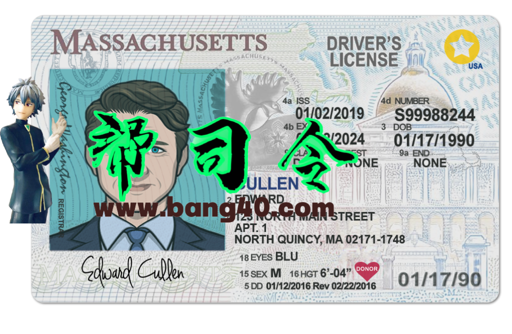 美国马萨诸塞州Massachusetts DL新版驾驶证/驾照高质量PSD模板/PS/Photoshop