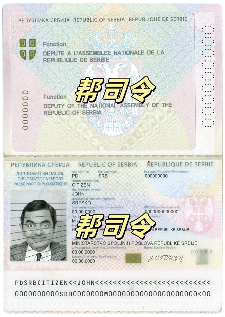 塞尔维亚护照 PSD 模板