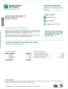 美国西部银行账单/KYC地址证明pdf模板US West Bank Statement/KYC Address Proof PDF Template-帮司令
