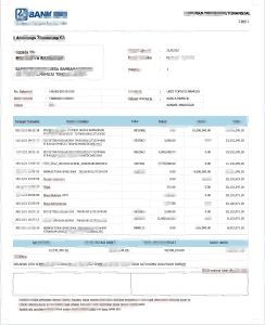 印度尼西亚银行账单word模板Indonesian Bank Statement Word Template-帮司令