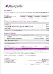 新加坡话费带宽账单Pdf模板Singapore Telephone Bandwidth Bill PDF Template-帮司令