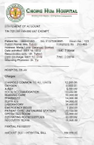 菲律宾重华医院账单word模板Philippines Chonghua Hospital bill word template-帮司令