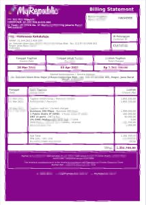 印度尼西亚宽带/话费账单pdf模板Indonesia broadband/phone bill pdf template-帮司令