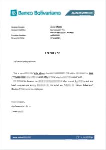 厄瓜多尔玻利维亚银行推荐信模板Recommendation Letter Template from Bank of Bolivia, Ecuador-帮司令