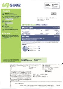 法国苏伊士水务账单模板French Suez Water Bill Template-帮司令