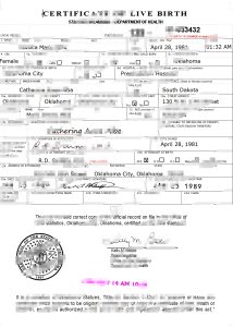 美国俄克拉荷马出生证明word模板Oklahoma birth certificate word template-帮司令