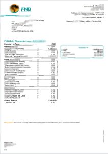 南非第一国民银行（FNB）银行对账单Word和PDF模板（2页）South Africa First National Bank (FNB) Bank Statement Word and PDF Template (2 pages)-帮司令