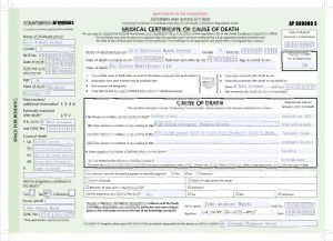 英国死亡证明书表格版本2UK Death Certificate Form Version 2-帮司令