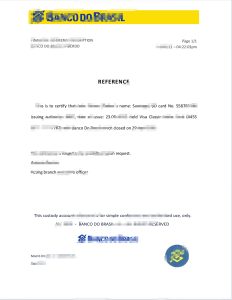 巴西银行推荐信模板Brazilian Bank Recommendation Letter Template-帮司令