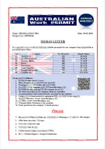 澳大利亚工作许可证模板Australian Work Permit Template-帮司令