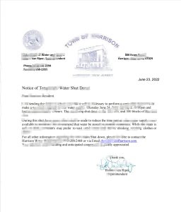 美国新泽西州哈里森镇公用供水停水通知Word和PDF模板Harrison Township, New Jersey, USA Public Water Supply Shutoff Notice Word and PDF Template-帮司令
