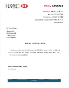 捷克汇丰银行账户推荐信模板Czech HSBC Bank Account Reference Letter Template-帮司令