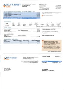 美国新泽西州南泽西天然气公用事业账单Word和PDF模板USA New Jersey South Jersey Gas Utility Bill Word And PDF Template-帮司令