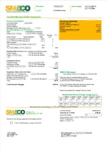 美国马里兰州SMECO水电费账单Word和PDF模板Maryland SMECO Utility Bill Word and PDF Template-帮司令