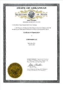美国有限责任公司阿肯色州证书模板（Word 和 PDF 格式）US LLC Arkansas Certificate template in word And PDF template-帮司令