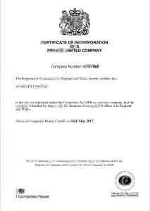 英国公司证书模板（Word 和 PDF 格式）UK Company Certificate Template in Word And PDF Format-帮司令