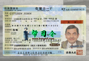 日本居留许可证PSD模板Japan residence permit PSD template-帮司令