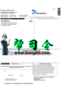 美国东奥海奥自治领水电费账单模板USA Dominion East Ohaio utility bill template-帮司令