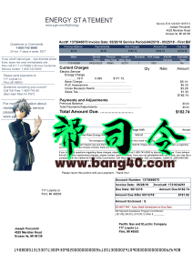 美国能源公用事业账单 psd 模板USA Energy Utility Bill psd template-帮司令