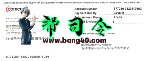 康卡斯特付款存根 PSD 模板Comcast Payment Stub Psd Template-帮司令