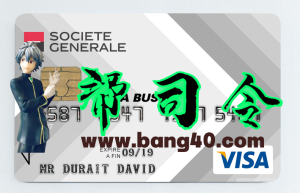 法国兴业银行 PSD 格式 V1 银行 Visa 卡模板France Société Générale bank visa card template in PSD format V1-帮司令