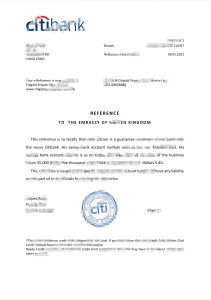 香港花旗银行银行推荐信模板Hong Kong Citibank Bank Reference Letter Template-帮司令