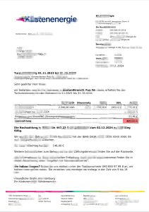 德国 Küstenenergie 电费账单模板（Word 和 PDF 格式）Germany Küstenenergie Electricity Bill Template in Word and PDF Format-帮司令