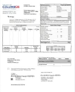美国俄亥俄州哥伦布市水电费账单Word和PDF模板USA Ohio City Of Columbus Utility Bill Word And PDF Template-帮司令