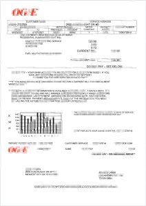 美国俄克拉荷马州 OGE 能源公用事业账单模板（Word 和 PDF 格式）USA Oklahoma OGE Energy Utility Bill Template In Word And PDF Format-帮司令