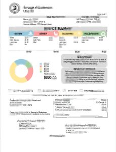 美国宾夕法尼亚州 Quakertown 自治市水电费账单 Word 和 PDF 模板USA Pennsylvania Quakertown Borough Utility Bill Word And PDF Template-帮司令