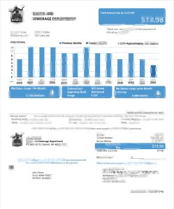 美国俄亥俄州底特律市水费账单Word和PDF模板USA Ohio City Of Detroit Water Utility Bill Word And PDF Template-帮司令
