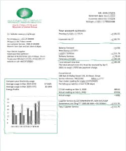 阿曼电力传输公司电费账单Word和PDF模板Oman Electricity Transmission Company Electricity Utility Bill Word And PDF Templat-帮司令