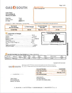 美国纽约州南部天然气公用事业账单Word和PDF模板USA New York Gas South Utility Bill Word And PDF Template-帮司令