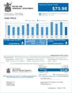 美国密歇根州水务和污水处理部门水电费账单Word和PDF模板（2页）USA Michigan Water And Sewerage Department Utility Bill Word And PDF Template (2 pages)-帮司令