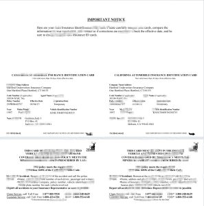 美国加州汽车保险ID卡pdf模板California Auto Insurance ID Card PDF Template-帮司令