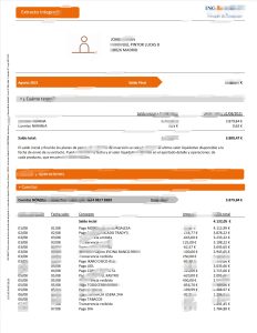 西班牙 ING 直接银行对账单 Word 和 PDF 模板（3 页）Spain ING Direct Bank Statement Word And PDF Template (3 Pages)-帮司令