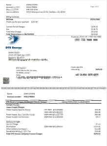 美国 DTE 能源公用事业账单 Word 和 PDF 模板（2 页）USA DTE Energy Utility Bill Word And PDF template (2 Pages)-帮司令