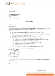 印度电影公司工作邀请函PDF模板Job invitation letter from Indian film company PDF template-帮司令