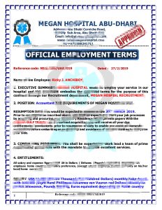 阿联酋医院工作邀请函PDF模板UAE Hospital Job Invitation Letter PDF Template-帮司令