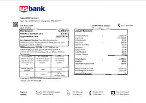 美国银行信用卡对帐单模板U.S. Bank Credit Card Statement Template-帮司令