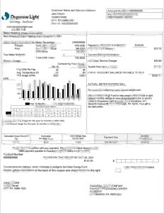 美国宾夕法尼亚州杜肯电力公司水电费账单Word和PDF模板USA Pennsylvania Duquesne Light Company Utility Bill Word And PDF Template-帮司令