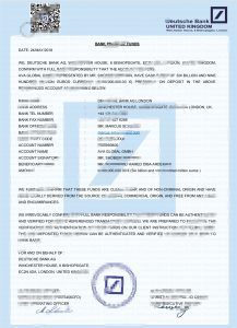 英国德意志银行伦敦资金证明模板United Kingdom Deutsche Bank AG London Proof of Funds Template-帮司令