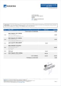 卢森堡 Sogexia SA 银行对账单模板Luxembourg Sogexia S.A. Bank Statement Template-帮司令